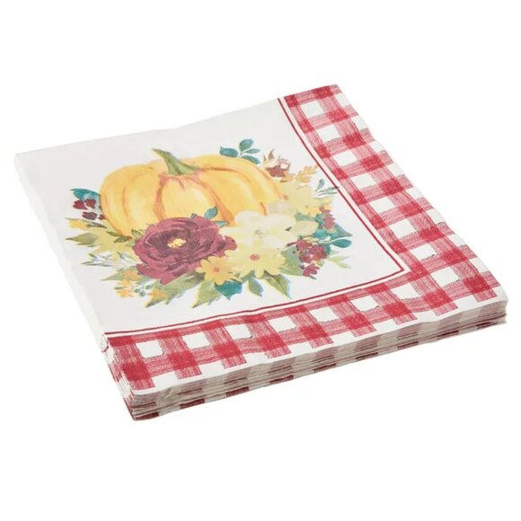 Pioneer Woman Paper Disposable Napkin 40 Count 3 Ply Floral Pumpkin Thanksgiving - Picture 6 of 9